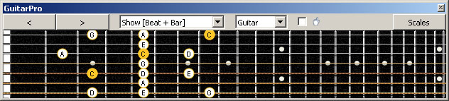 GuitarPro6 5A3:7G3G1 C pentatonic major scale 313131 sweep pattern